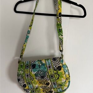 Vera Bradley Quilted Floral Crossbody in Green, Teal & Yellow